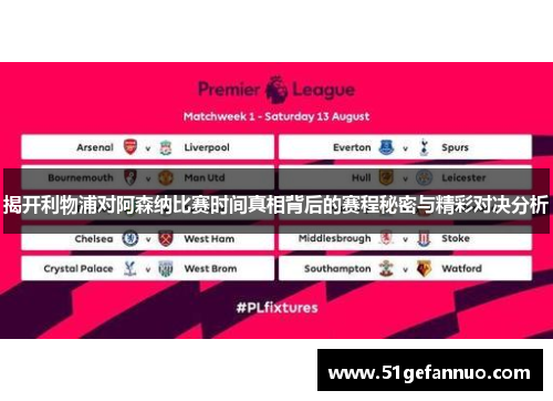 揭开利物浦对阿森纳比赛时间真相背后的赛程秘密与精彩对决分析
